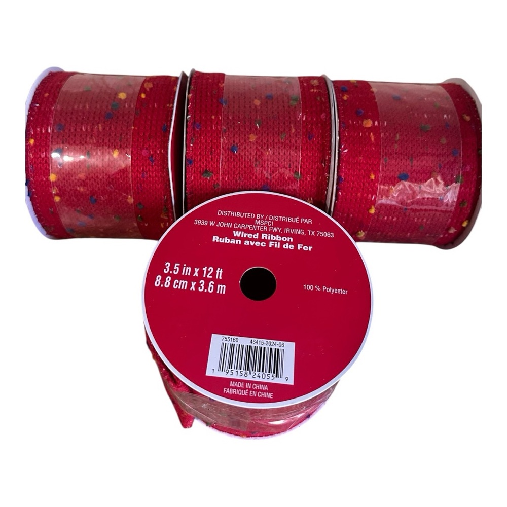 Jumbo Scarf Wired Ribbon Bundle of 4 Rolls